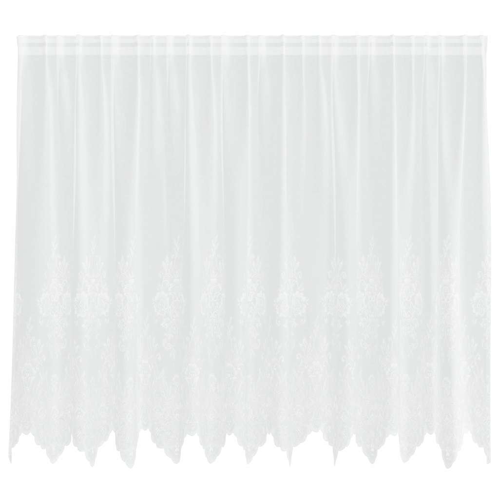 Lace Curtain with Curtains White 300x160cm Polyester